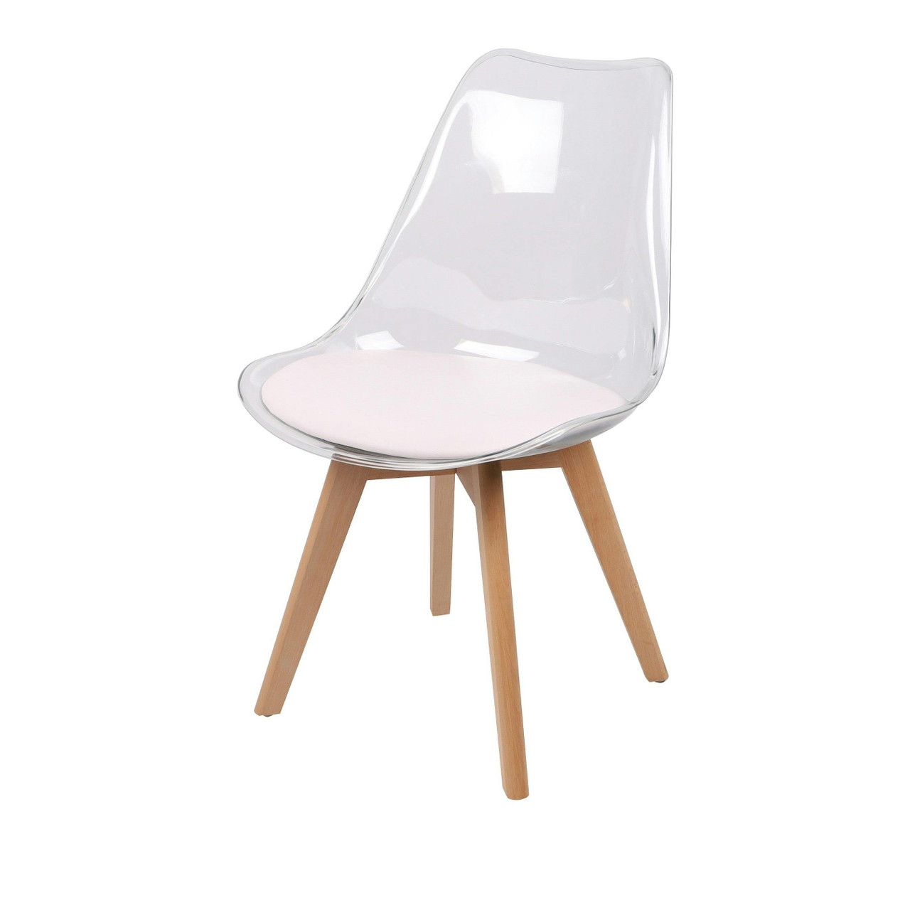 Silla Joy con asiento acolchado y patas de madera