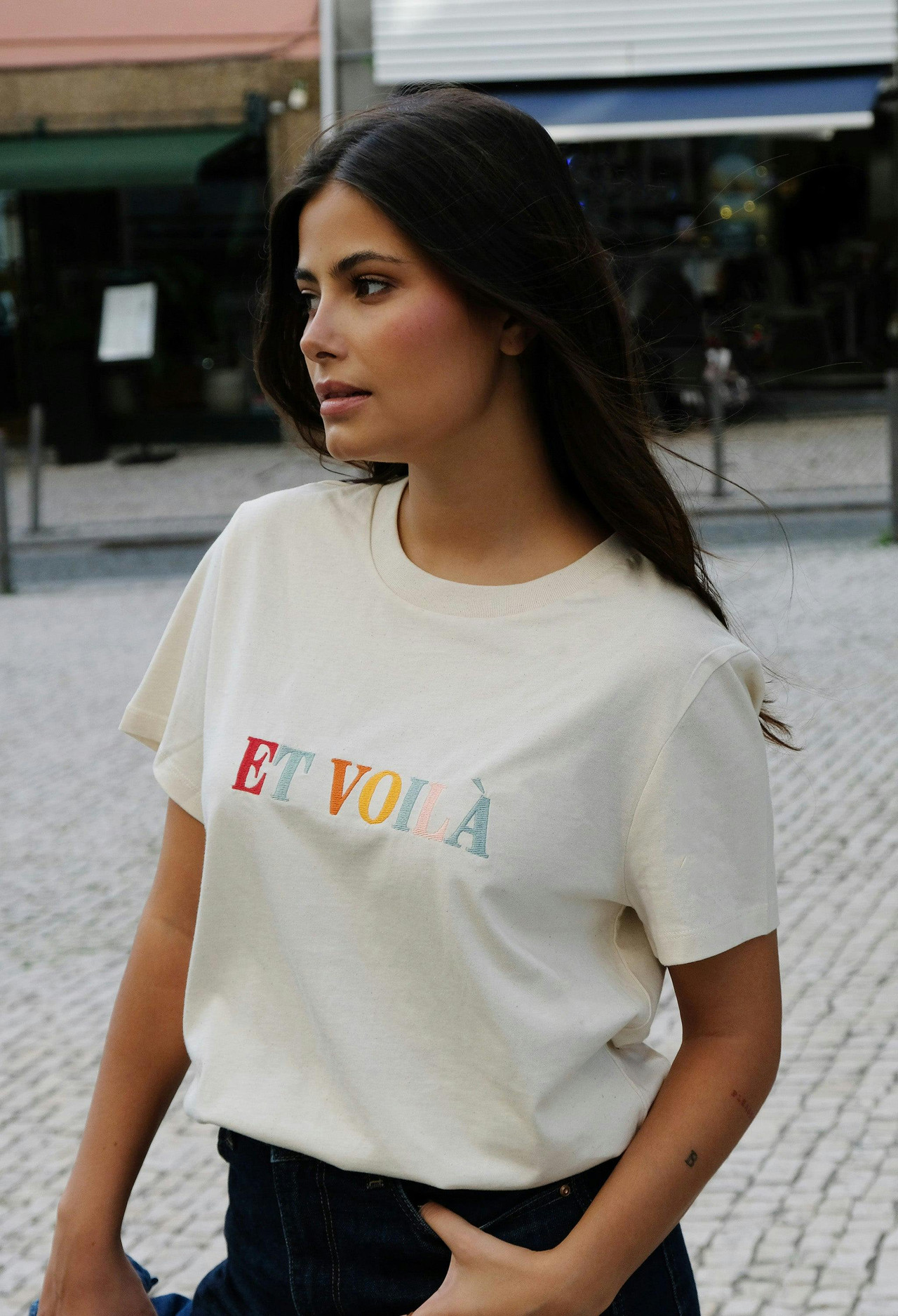 Camiseta Et voilà de algodón con bordado