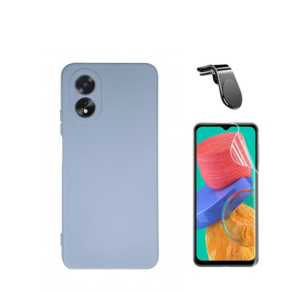 Protector hydrogel, funda silicona líquida y soporte magnético para Oppo A38