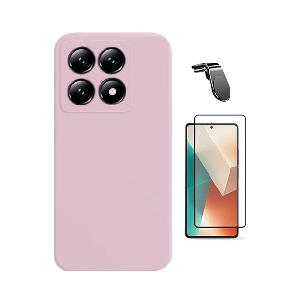 Tempered glass + liquid silicone case + magnetic mount for Xiaomi 14T Pro