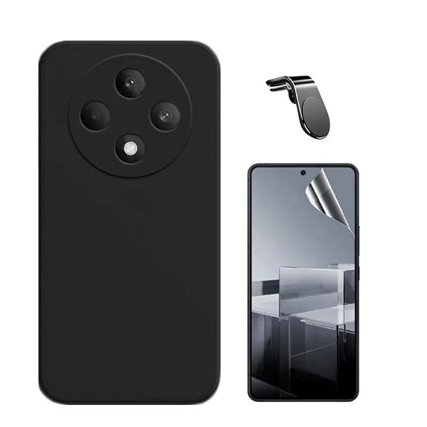 Kit protector hydrogel + funda silicona líquida + soporte magnético para Reno12 F