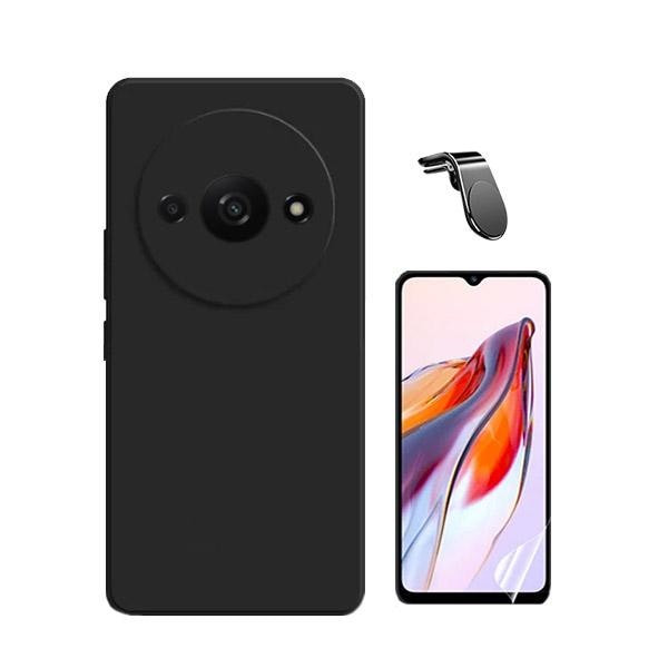 Hydrogel Full Cover Film + Liquid Silicone Case + Universal Magnetic Mount