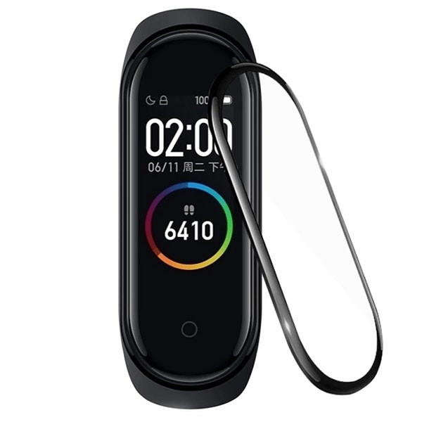 Protector de Pantalla Gel Full Cover para Xiaomi Mi Band 5 con Bordes Negros