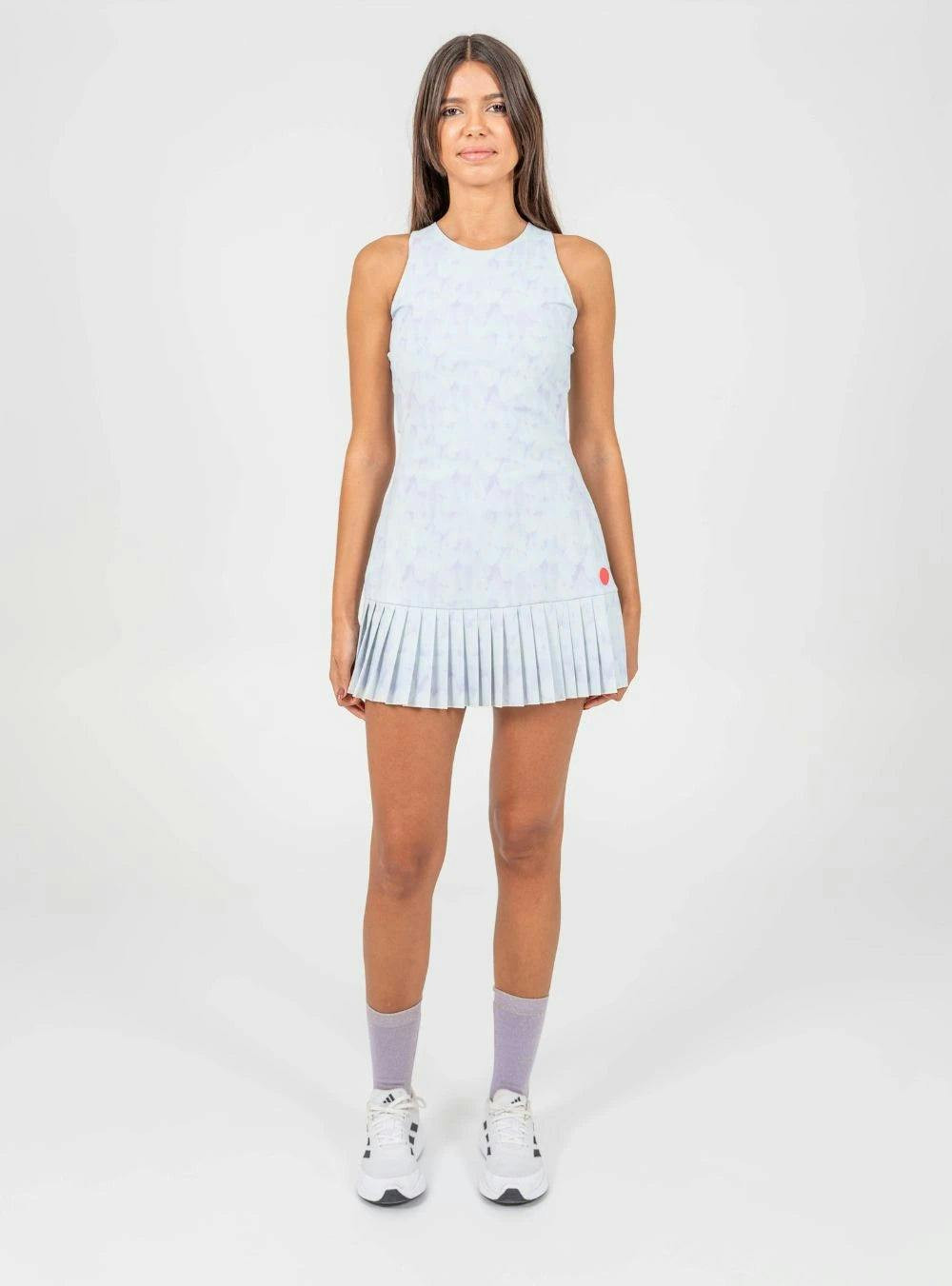 Vestido corto deportivo Marta V2 en lycra estampada para tenis y padel