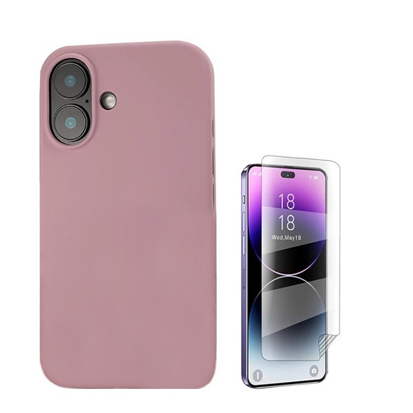Protector Hydrogel Full Cover y Funda de Silicona Líquida para iPhone 16