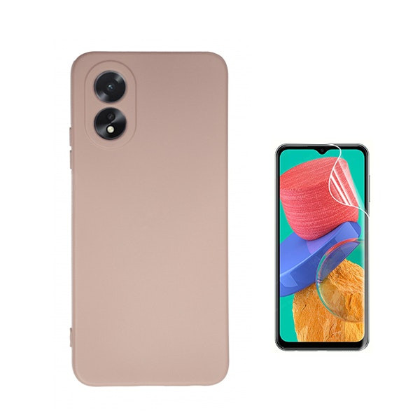 Kit protector hidrogel y funda silicona líquida para Oppo A18
