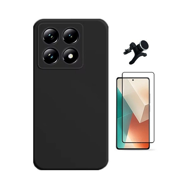 Kit de protección para Xiaomi 14T: protector de vidrio, funda de silicona y soporte magnético