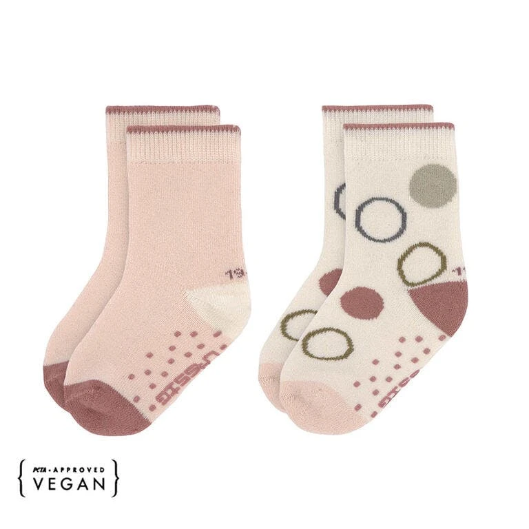 Calcetines antideslizantes pack 2 algodón orgánico rosa