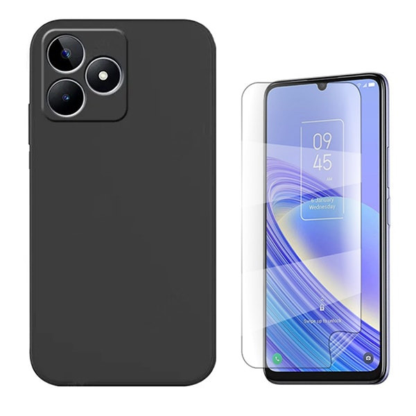 Protector Hydrogel Full Cover y Funda de Silicona Líquida para Realme C51