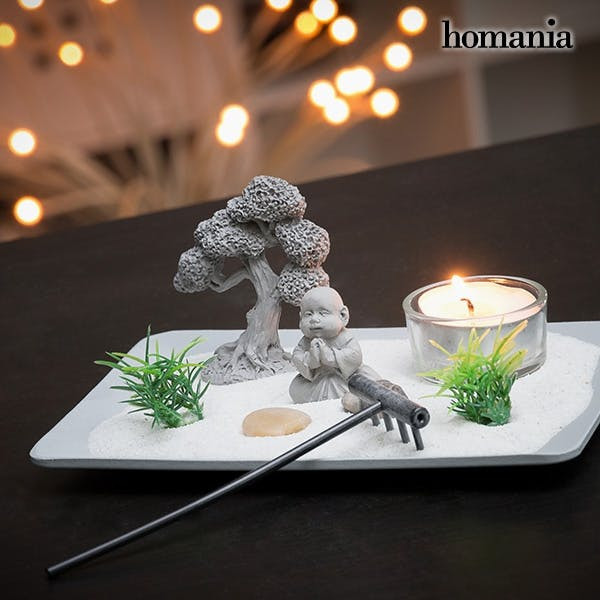 Conjunto decorativo Jardín Zen 10 piezas poliresina y plástico