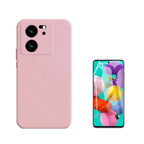 Protector Hydrogel Full Cover y Funda Silicona Líquida para Xiaomi 13T Pro