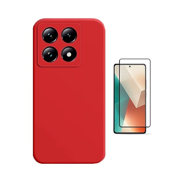 Kit protector de cristal templado y funda de silicona líquida para Xiaomi 14T
