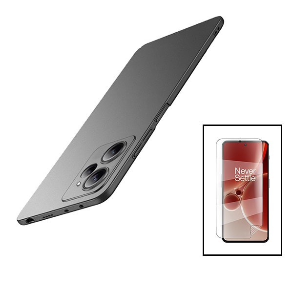 Hydrogel Full Cover Screen Protector and SlimShield Case for Redmi 12 5G - Black