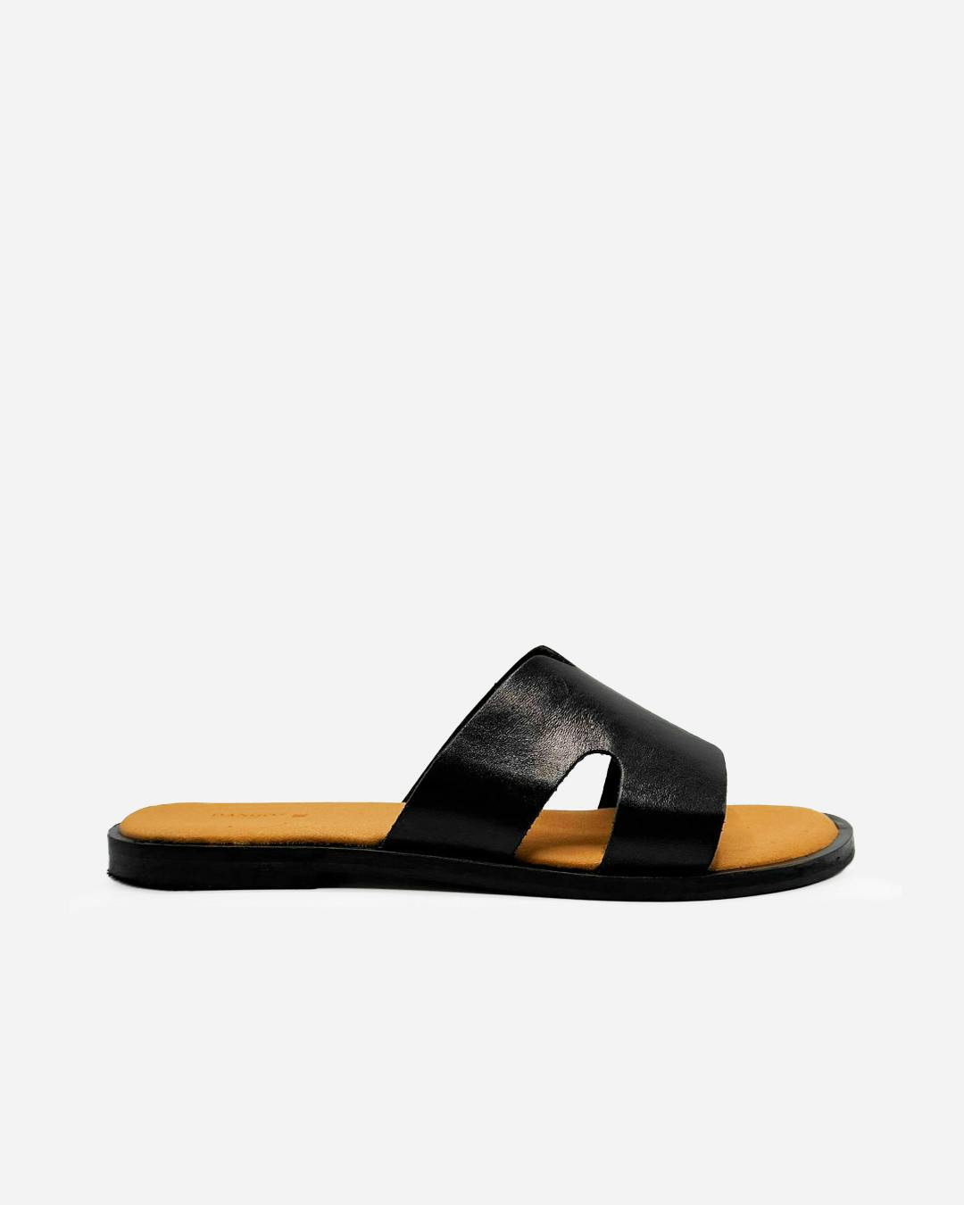 Sandalias de piel con acabado metálico rosegold
