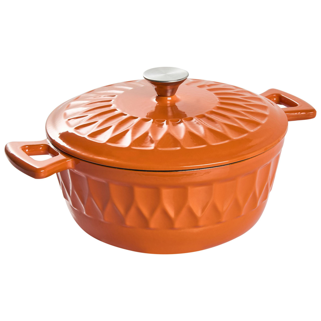 Enameled cast iron casserole CASTINO orange