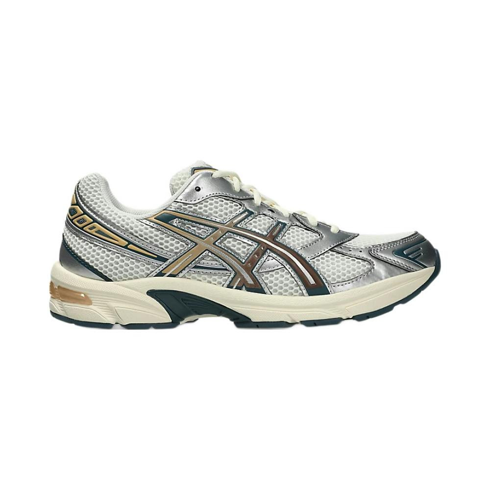 GEL-1130 zapatillas cuero vegano blanco con detalles bronce