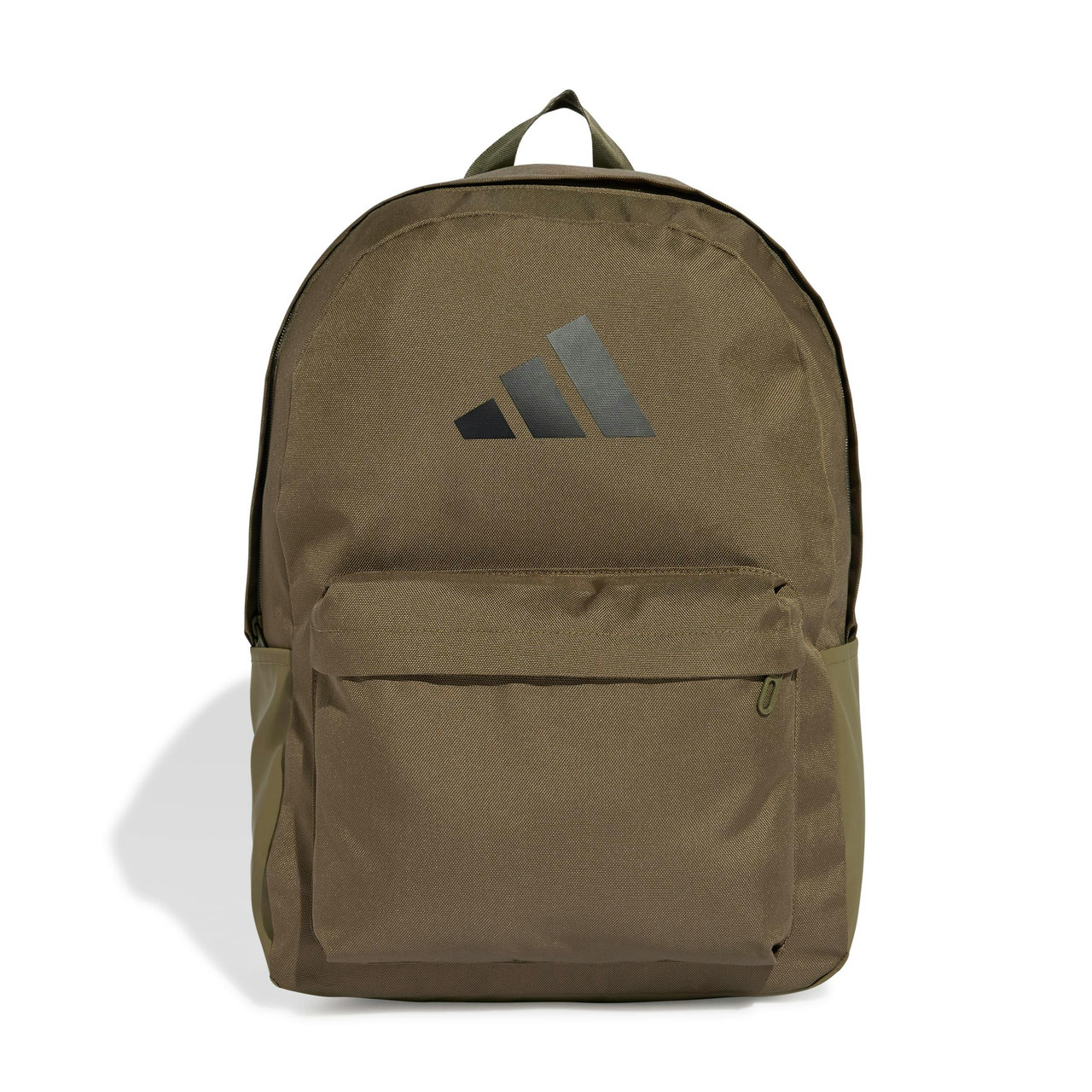 Mochila deportiva verde con logo de 3 rayas