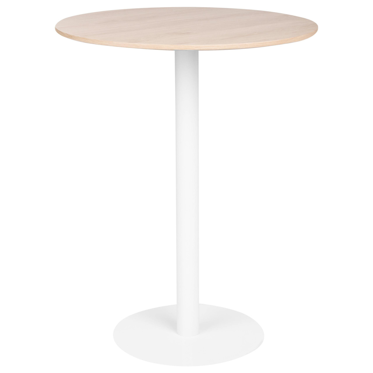 Mesa de bar MORELLA tampo MDF com base metálica branco castanho
