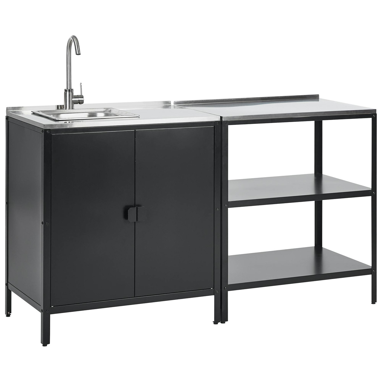 Vilama outdoor kitchen in black steel 90x80x50