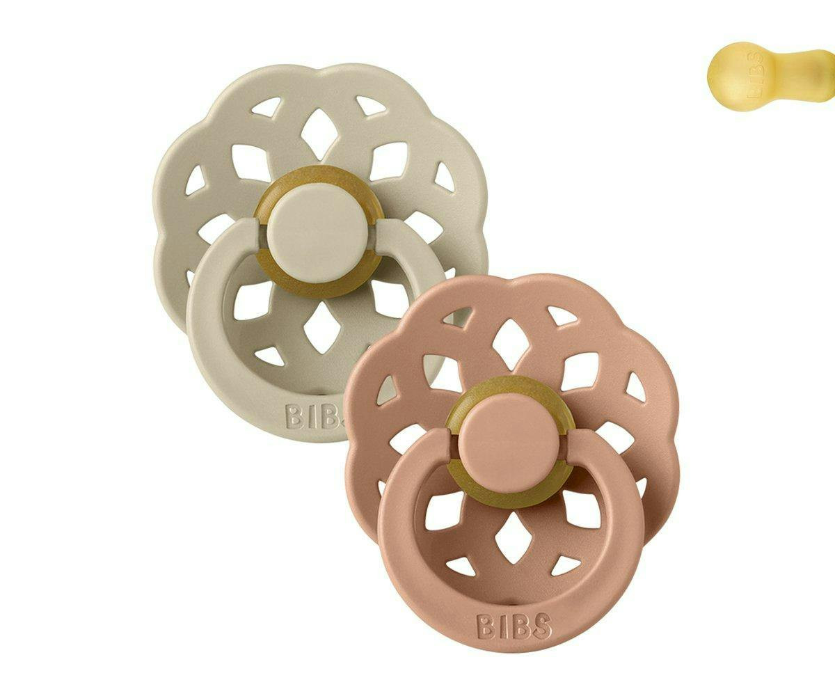 Boheme Pacifiers Pack of 2 Vanilla/Peach 6-18 months