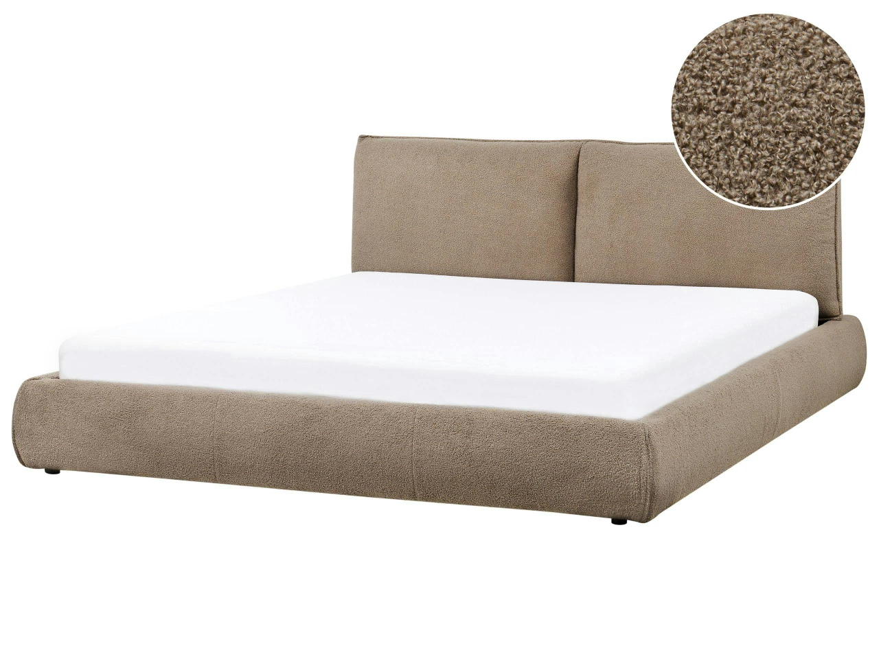 Cama de água Bouclé VINAY 180 x 200 cm Castanho