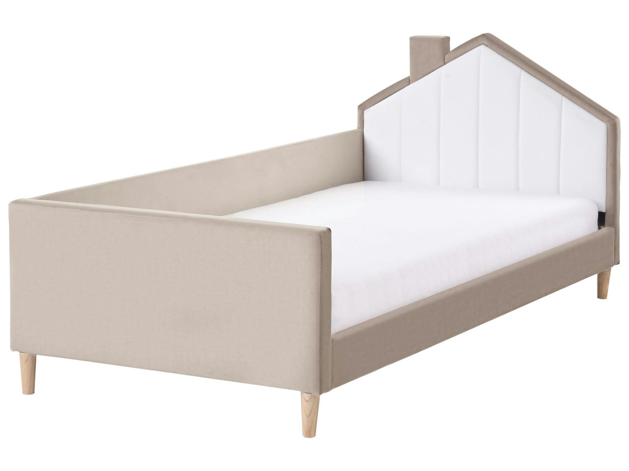 Cama infantil Casa Veludo KERVAN 90 x 200 cm Taupe