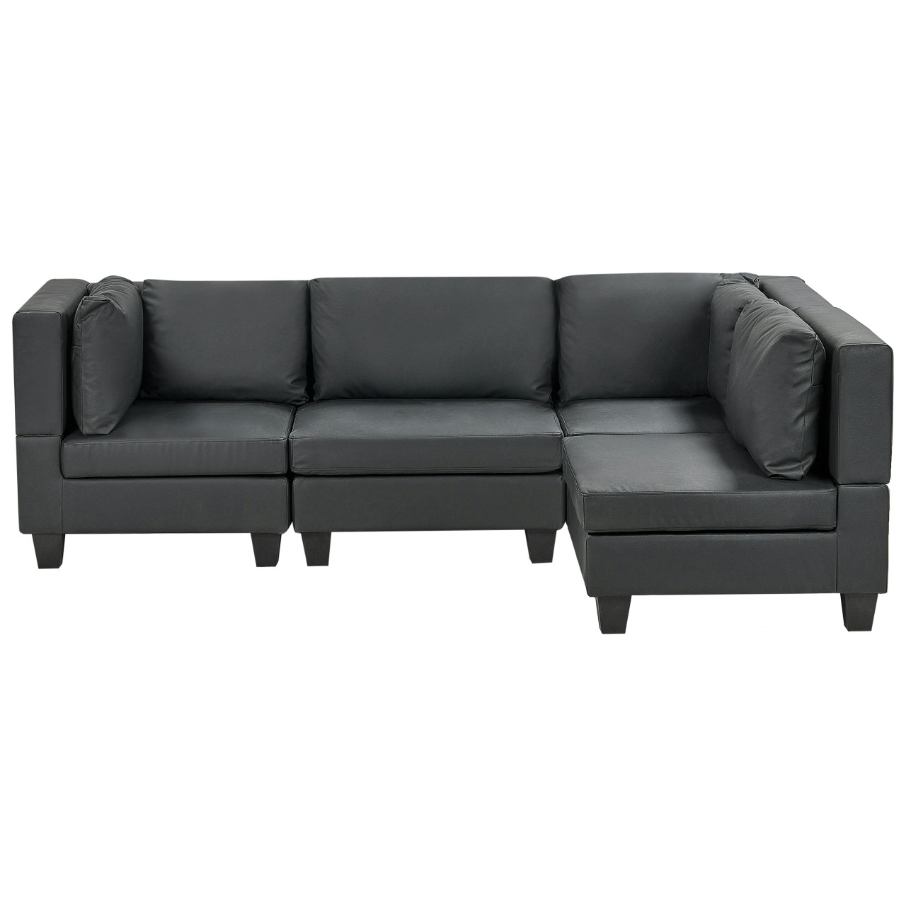Sofá modular de esquina Unstad piel sintética negro