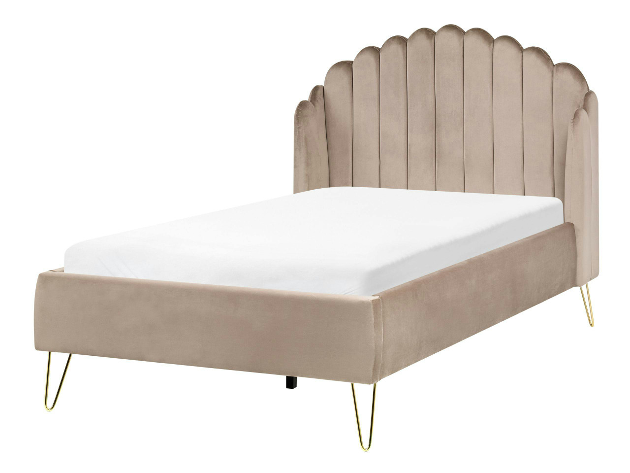 Cama Veludo AMBILLOU 120 x 200 cm Taupe