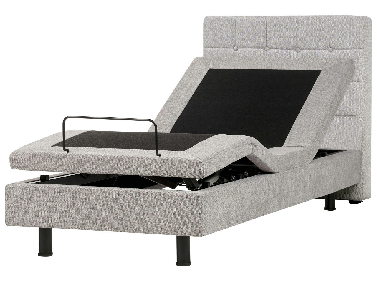 Cama ajustável Tecido DUKE 90 x 200 cm Cinzento claro