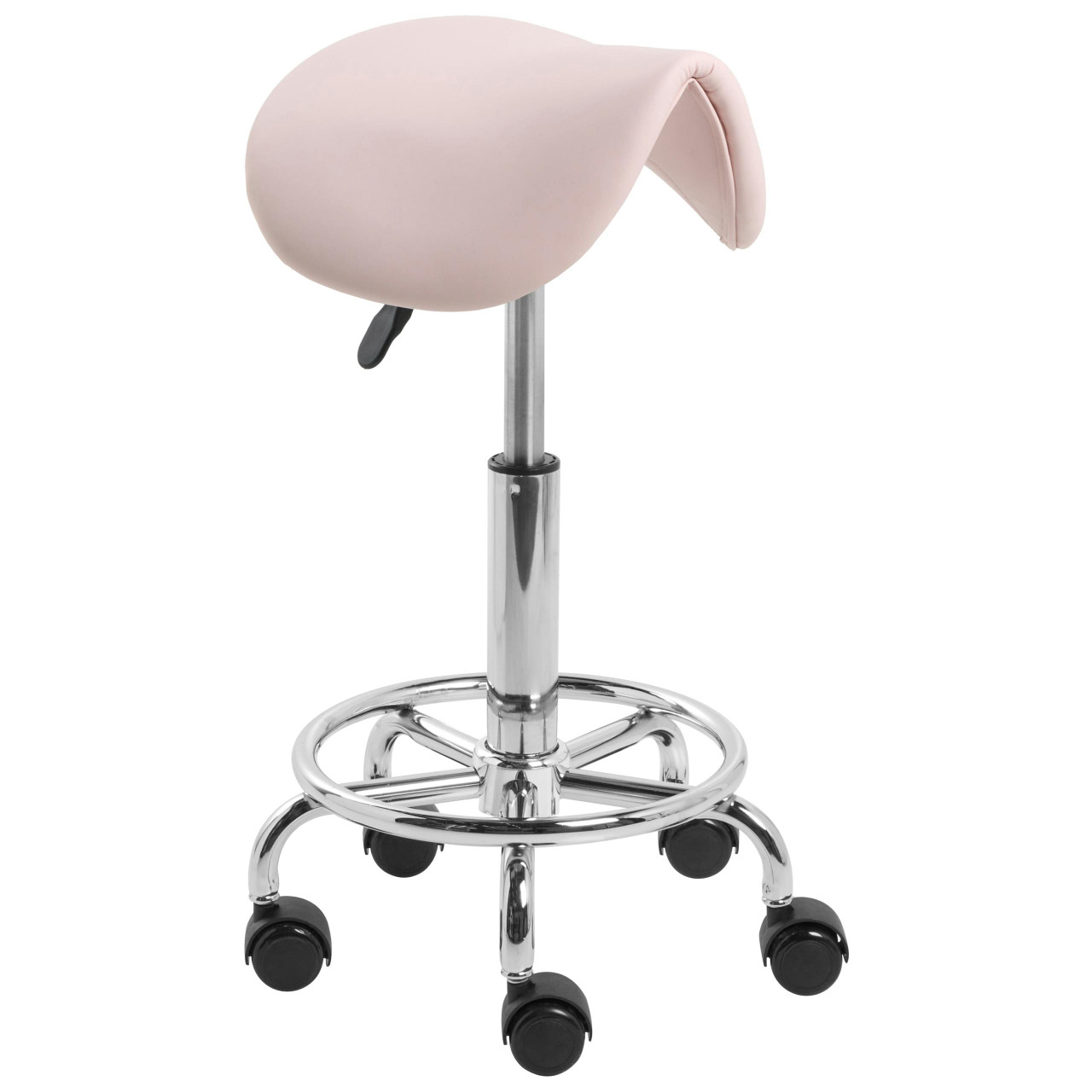 Taburete silla de montar piel sintética giratorio rosa