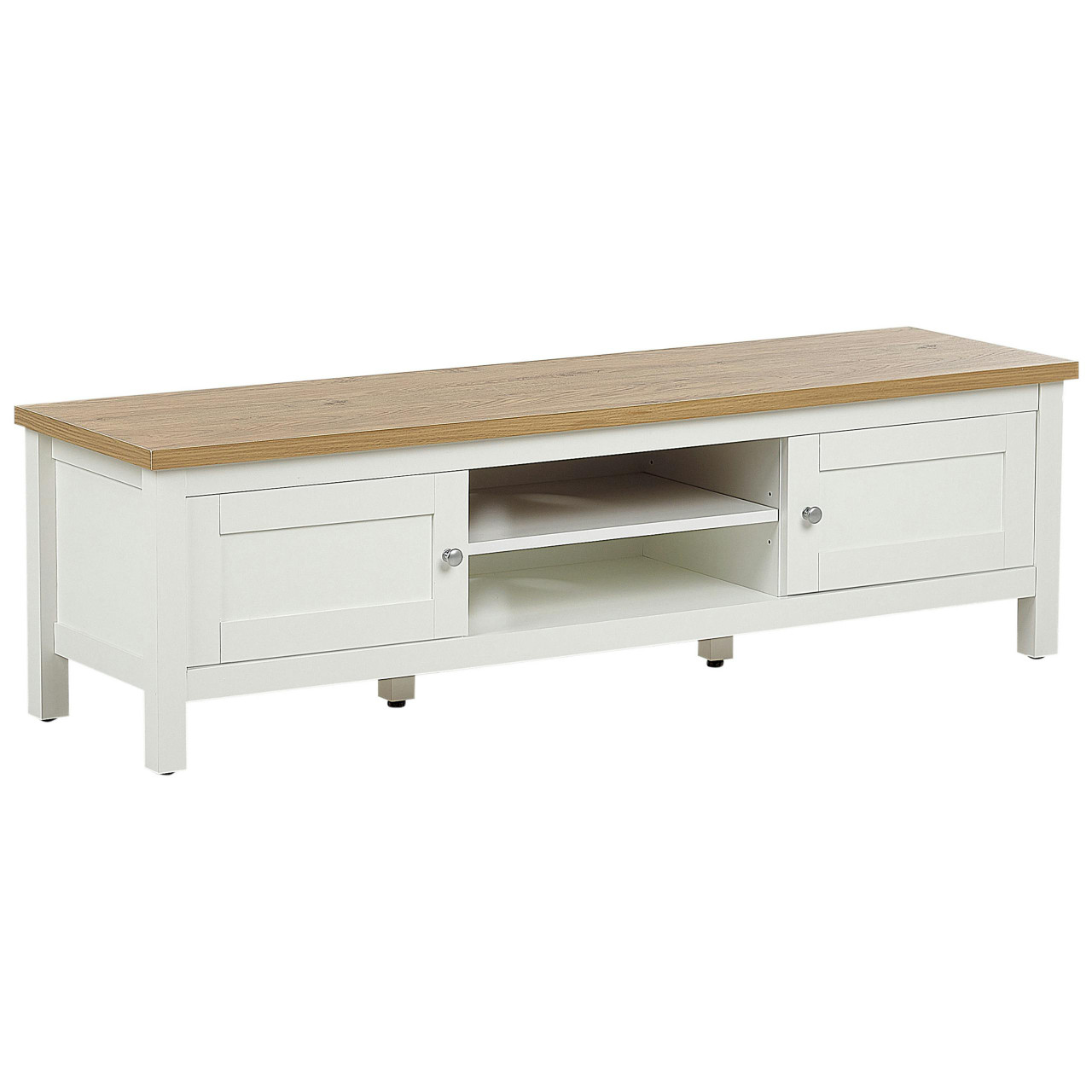 Mueble TV Atoca MDF y metal, madera clara 140x39x41