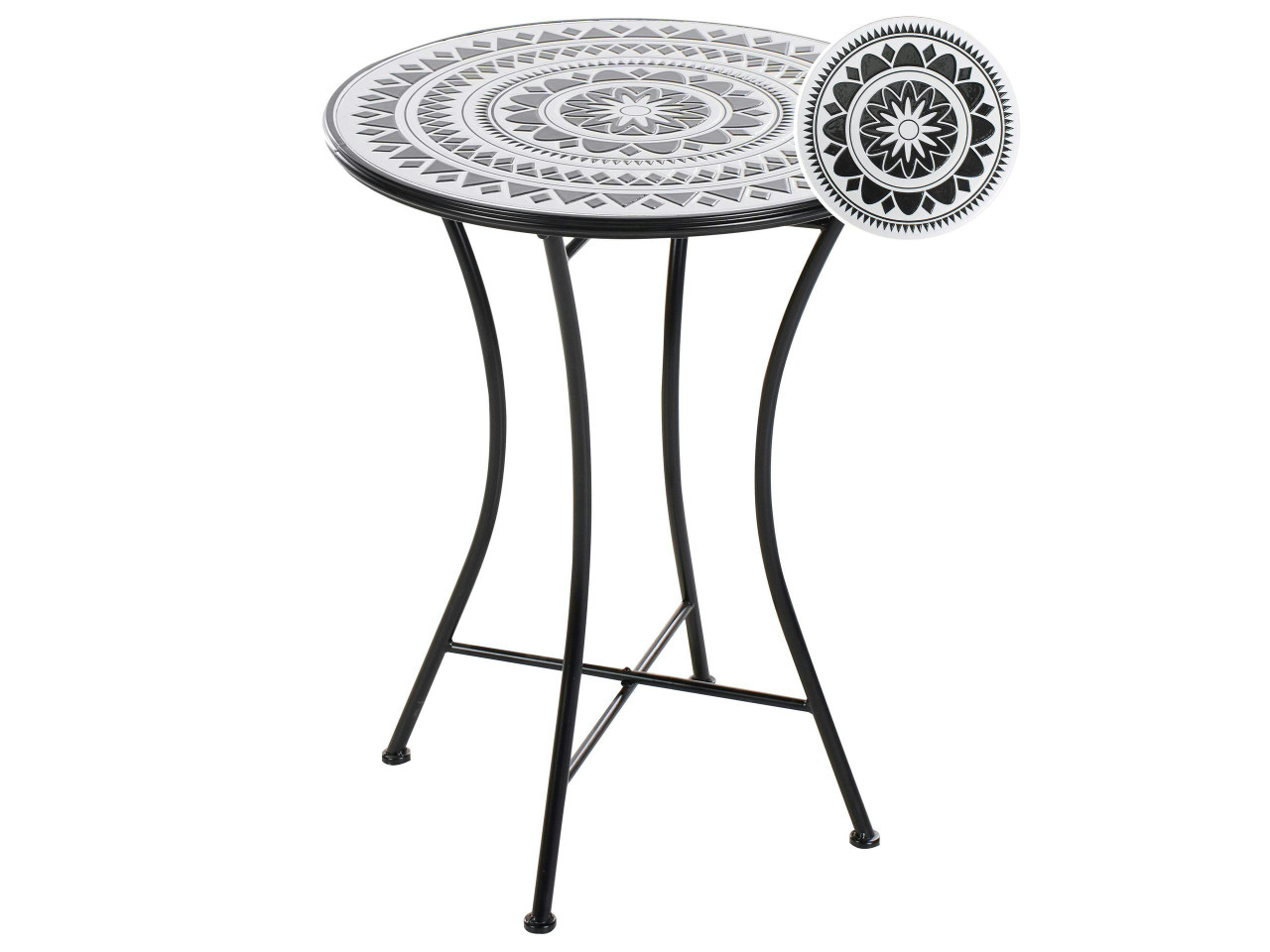 Mesa bistrô COMISO 60 cm 60 cm Metal Preto/Branco