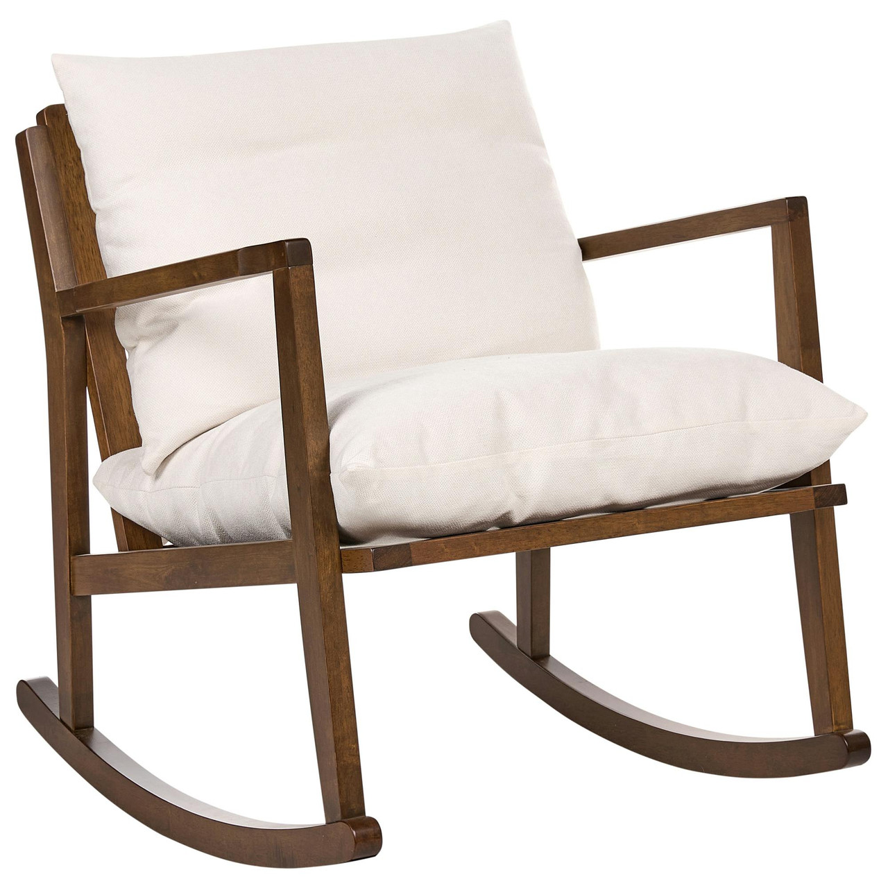 Poltrona de sala de estar de estilo escandinavo BELIANI Kjevik de Madeira de seringueira Creme 65x75x75
