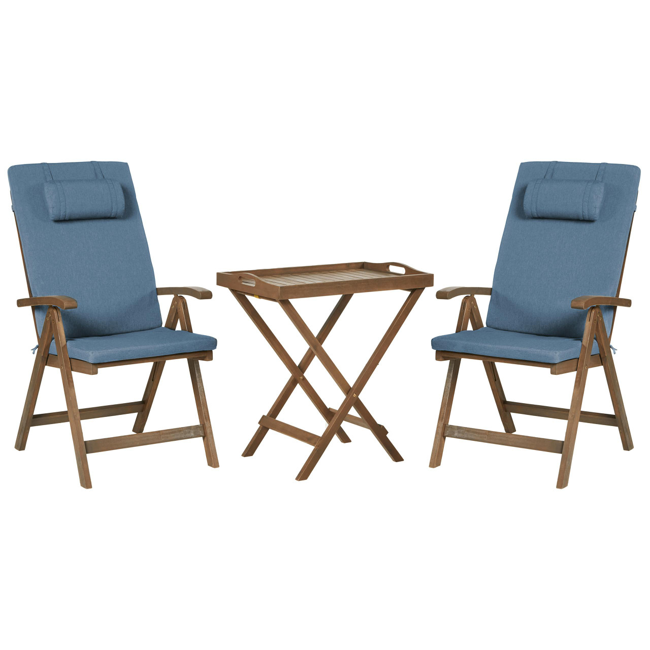 Conjunto bistró Amantea en madera de acacia con 2 sillas y mesa
