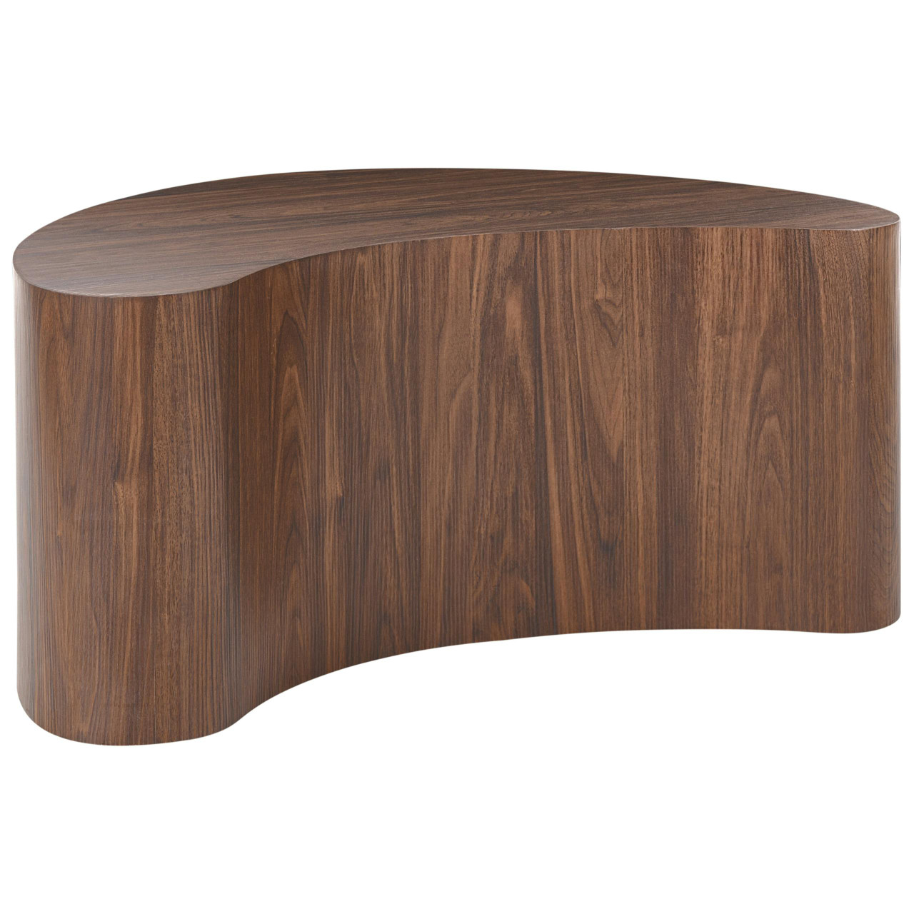Mesa de centro Bilpa en MDF semicircular marrón