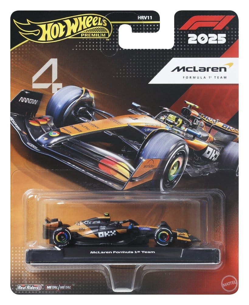 Hot Wheels 1:64 Coche de Fórmula 1 Metal McLaren edición premium