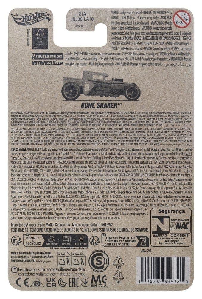 Die-cast 1/64 Bone Shaker Silver Series coleccionable