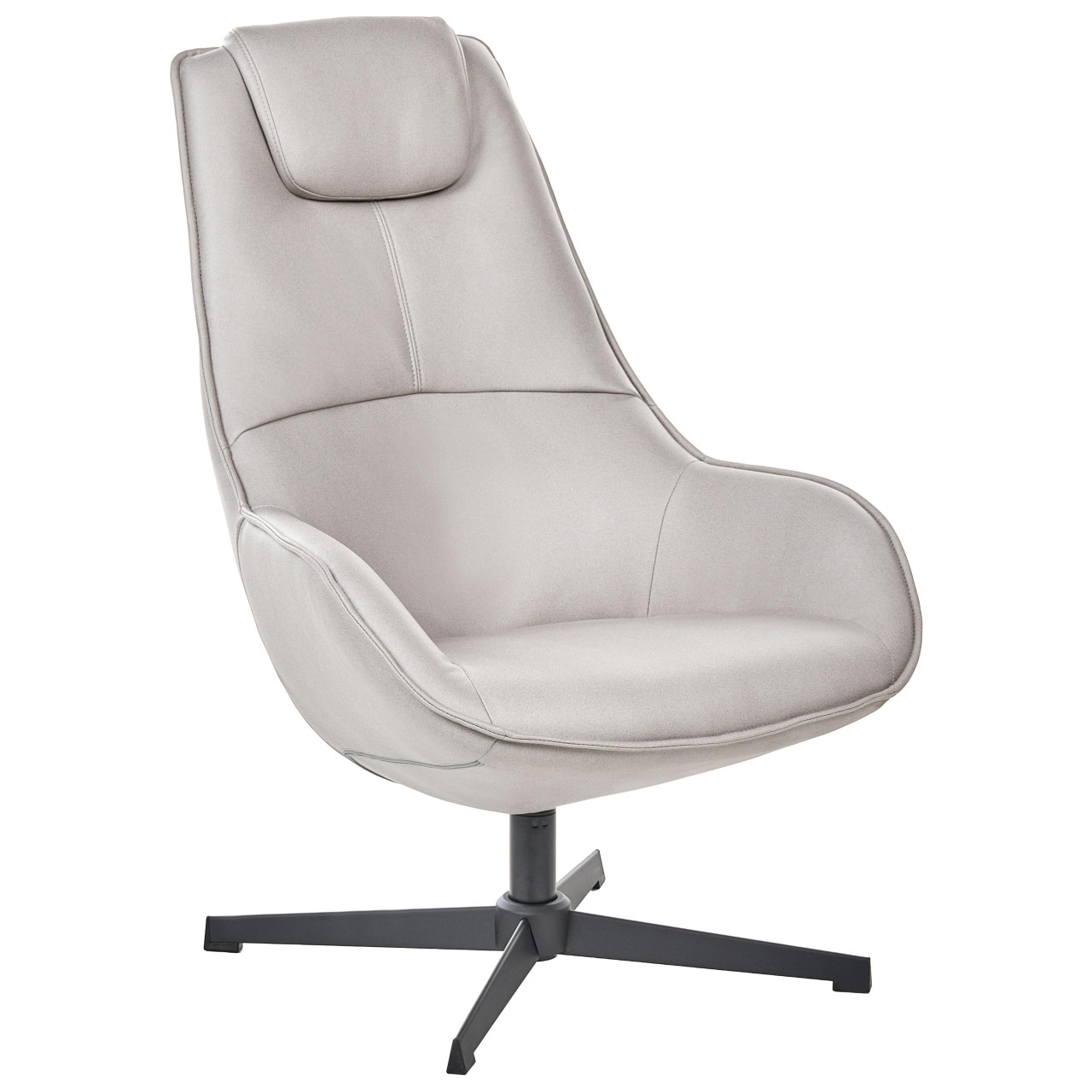 Sillón giratorio Hauge piel sintética gris