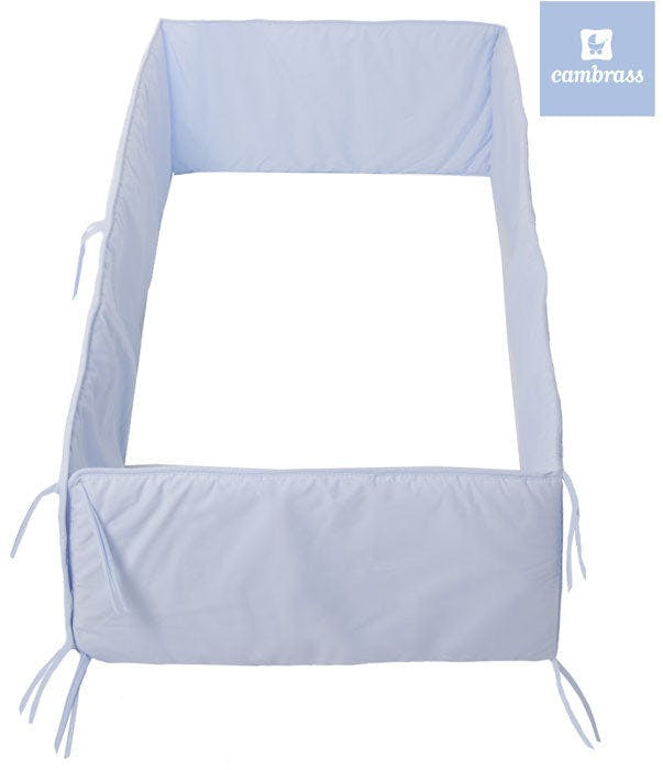 Baby cot bumper plain blue protector