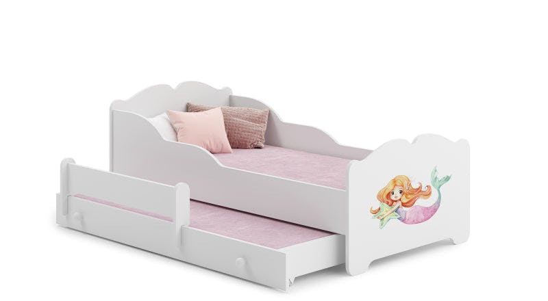 Cama doble infantil Anna Mermaid con cajón extraíble