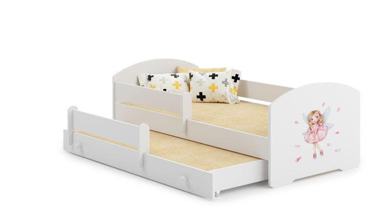Cama doble infantil con cajón deslizante y base de lamas FLEX