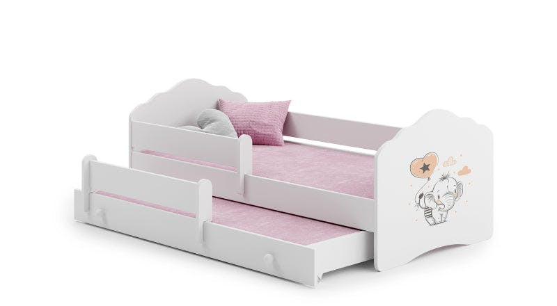 Cama doble infantil con cama extraíble Wave Elephant