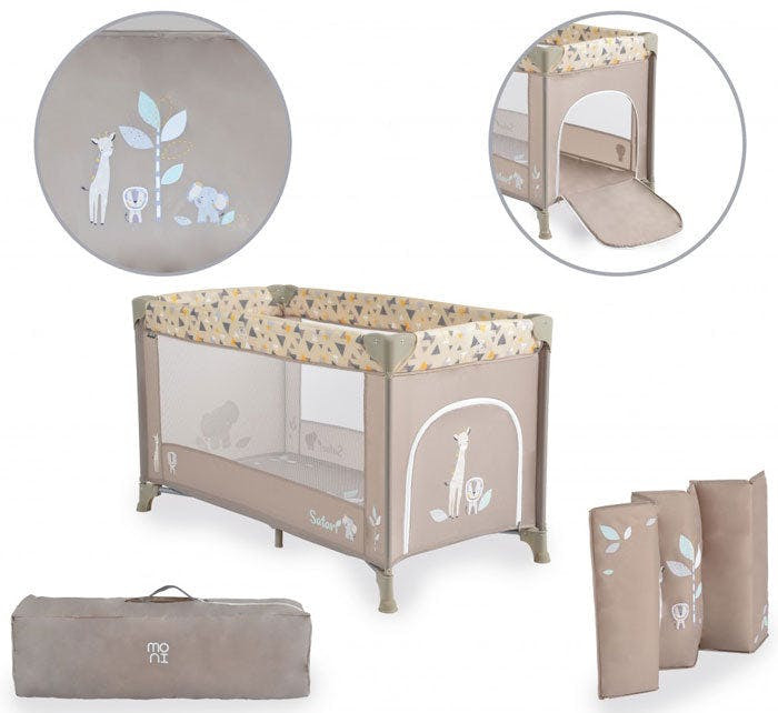 Cama de viaje Moni Safari beige