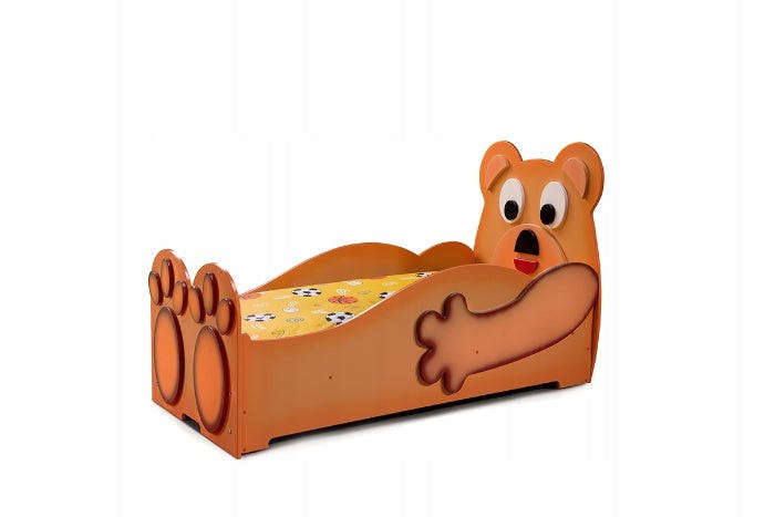 Cama infantil Teddy Bear en forma de peluche amarillo
