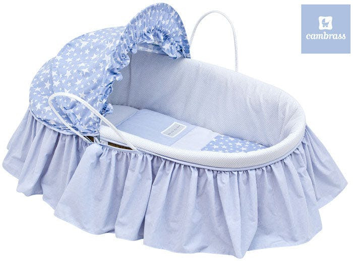 Palm bassinet with multi-position hood celeste