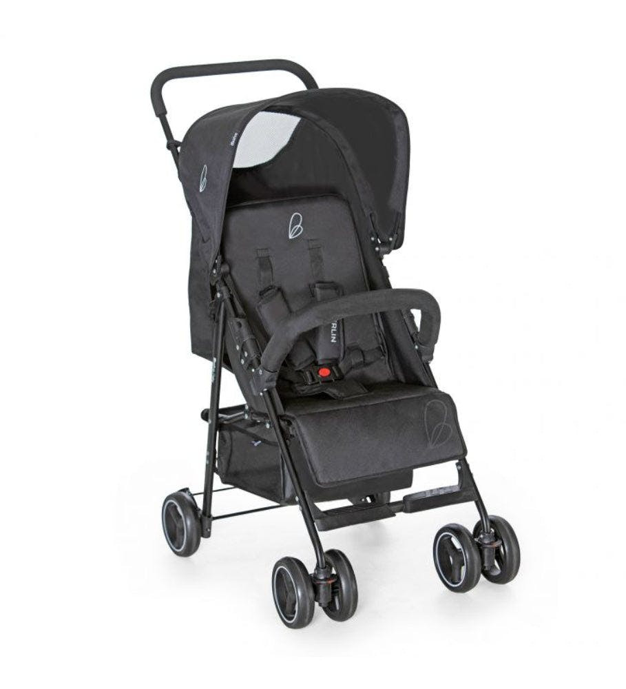 Berlin Black baby stroller - lightweight, fully reclining seat