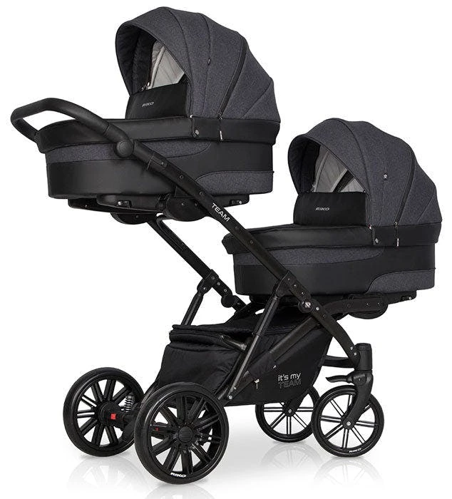 Silla de paseo doble Team con 2 capazos y 2 asientos Isofix Ready