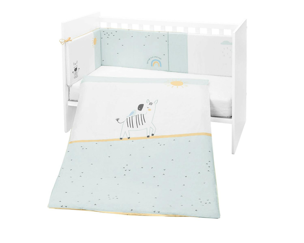 Conjunto de cama bebé Stripy Friends 2 piezas para cuna 60x120 cm