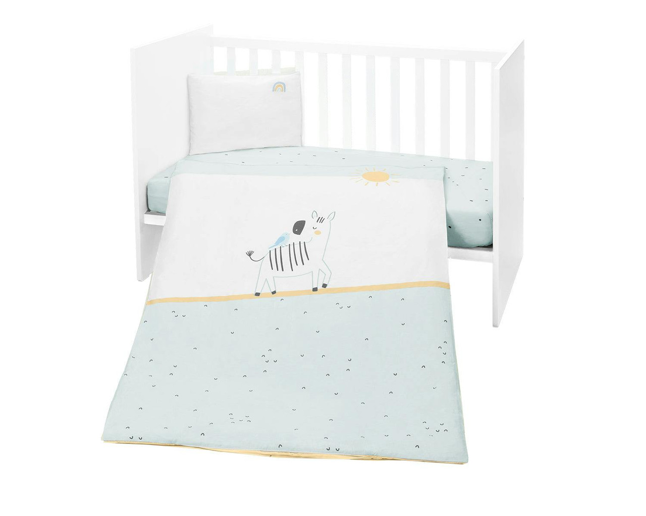 Conjunto de cama bebé Stripy Friends 5 piezas