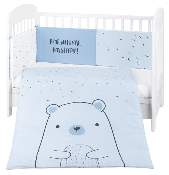 Baby bedding set 2-piece 70x140 cm Bear with me Blue